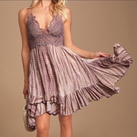 Free People Dresses & Skirts - Free People Adella Tie Dye Slip Dress in Plum NWT
